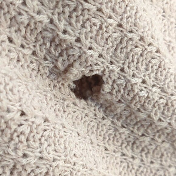 Vintage 1940s-1950s Beige/Light Brown 3/4 Sleeve Cardigan Front Pockets Sweater - Picture 9 of 9